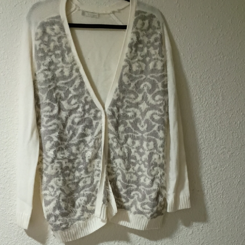 Hinge White and Gray Women's Cardigan